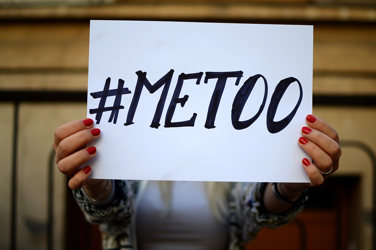 A sign of #metoo held by someone